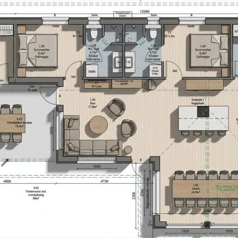 Ferienhaus - 8 Personen -  - Krogen - Houvig - 6950 - Ringköbing
