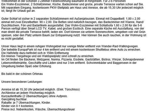 Ferienwohnung - 6 Personen -  - In der Limbach - 77975 - Ringsheim